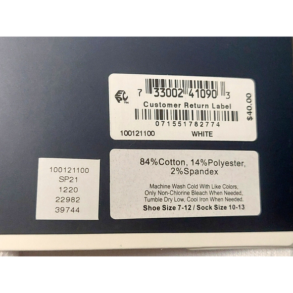 Club Room Mens Bundle of 24 Pairs White Cotton No Show Cushioned Liners Sz 10-13 - Picture 6 of 6